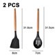 thumbnail image 2 of Juego de utensilios de cocina de silicona de cocina de 2 piezas, herramientas de cocina con mango de madera, 2 of 5