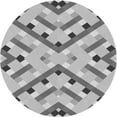 thumbnail image 1 of Ahgly Company Indoor Round Patterned Platinum Silver Gray Area Rugs, 3' Round, 1 of 6