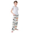 thumbnail image 3 of FORMRS Boys Pajama Pants with Pockets Size 6-8Y Kids Lounge Sleep Bottoms, Cartoon Orange Houses, 3 of 8