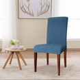 thumbnail image 2 of Enova Home Stretch Removable Washable Dining Chair Slipcover/Chair Protector, Elegant Knitting Jacquard Box Cushion Chair Cover (Set of 2, Denim Blue), 2 of 5