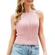thumbnail image 1 of Más Tamaño Camisetas Sin Mangas Para Las Mujeres Ropa de mujer primavera y verano nueva camisola contraste Color tejido suelto Casual cuello redondo chaleco camiseta sin mangas (Pink, L), 1 of 7