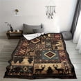 thumbnail image 2 of Rustic Animal Geometric Pattern Print Flannel Throw Blanket, 2 of 8
