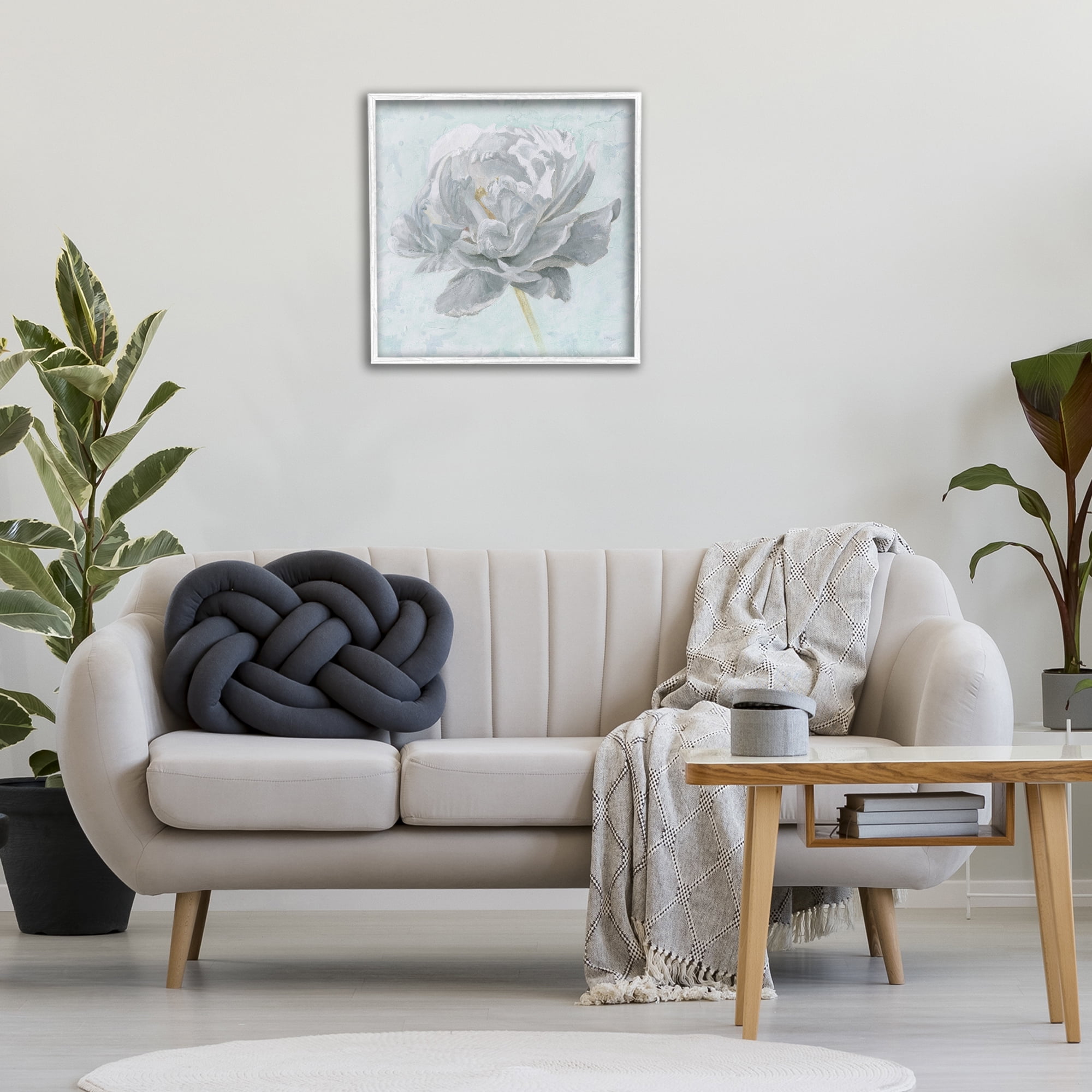 Stupell Industries Sublime Peony Bloom Botanical & Floral Painting White Framed Art Print Wall Art, 24 x 24