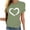 Green, variant on Valentines Day Tops for Women Heart-shaped Printed Summer Short Sleeve Tshirt Casual Round Neck Shirts Loose Comfy Tees