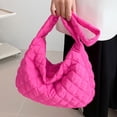 thumbnail image 4 of Bolsa de mensajero acolchado ligero de embrague femenino de moda para mujer (rosa roja) JShteea  Para Estrenar, 4 of 9