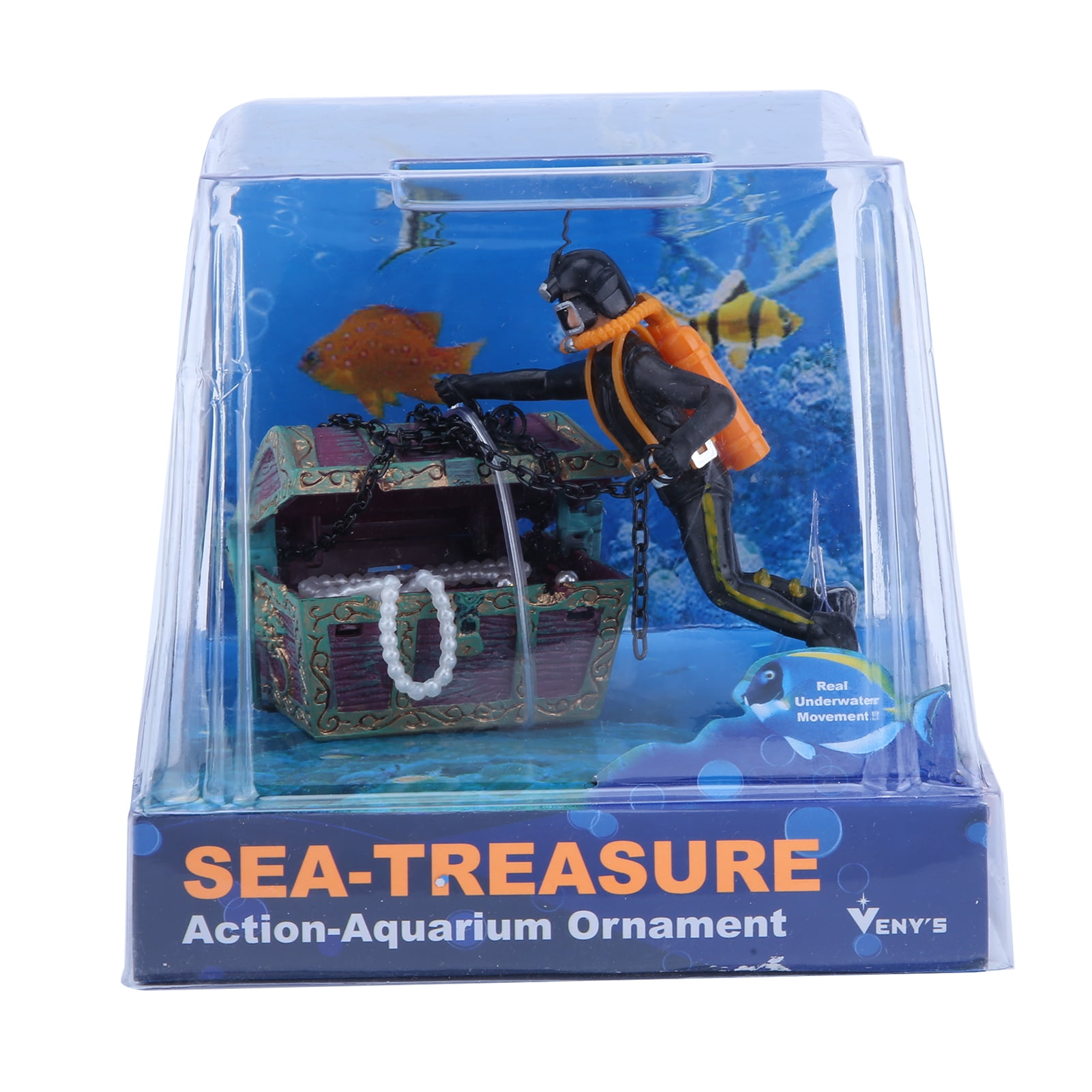 Youngy Fish Tank Use Sea Treasure Diver Action Aquarium Ornament Realistic Design 