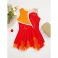 thumbnail image 3 of MSemis Girls Sequins Sleeveless Figure Ice Skating Dress Red 10, 3 of 5