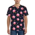 thumbnail image 4 of Haiem Hip Hop Hipster Baseball Jersey Button Down Shirts Sports Uniforms Men Women Jersey(Cartoon Donut Planets,XX-Large), 4 of 9