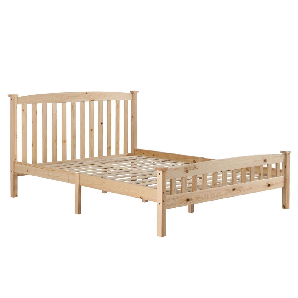 SamyoHome Full Bed Frame,Solid Pine Wood Kids Full Platform Bed Frame