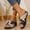 Silver, variant on Gspmoly Womens Slide Sandals, Women'S Casual Wedge Heel Sandals - Breathable Open-Toe Design with Metal Buckle Detail, Comfortable Rubber Sole, Pu Upper, Black, Sizes 36-43 (1 Pair) Shower Slides