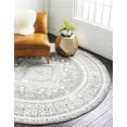 thumbnail image 1 of Unique Loom 3145808 4 x 4 Pi Cavalli Rosso Rond Tapis&44; Gris, 1 of 5