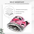 thumbnail image 5 of Disketp Panda Heart Valentine Pink Oven Mitts And Potholders Bbq Gloves-Oven Mitts And Pot Holders With Recycled Infill Silicone Non-Slip Cooking Gloves For Cooking Baking Grilling, 5 of 9
