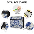 thumbnail image 3 of Accordion File Organizer with Zip Closure 13 Pockets Expanding File Folder Letter A4 Paper Document Organizer for Home Office Blue and White Batik Pattern, 3 of 7