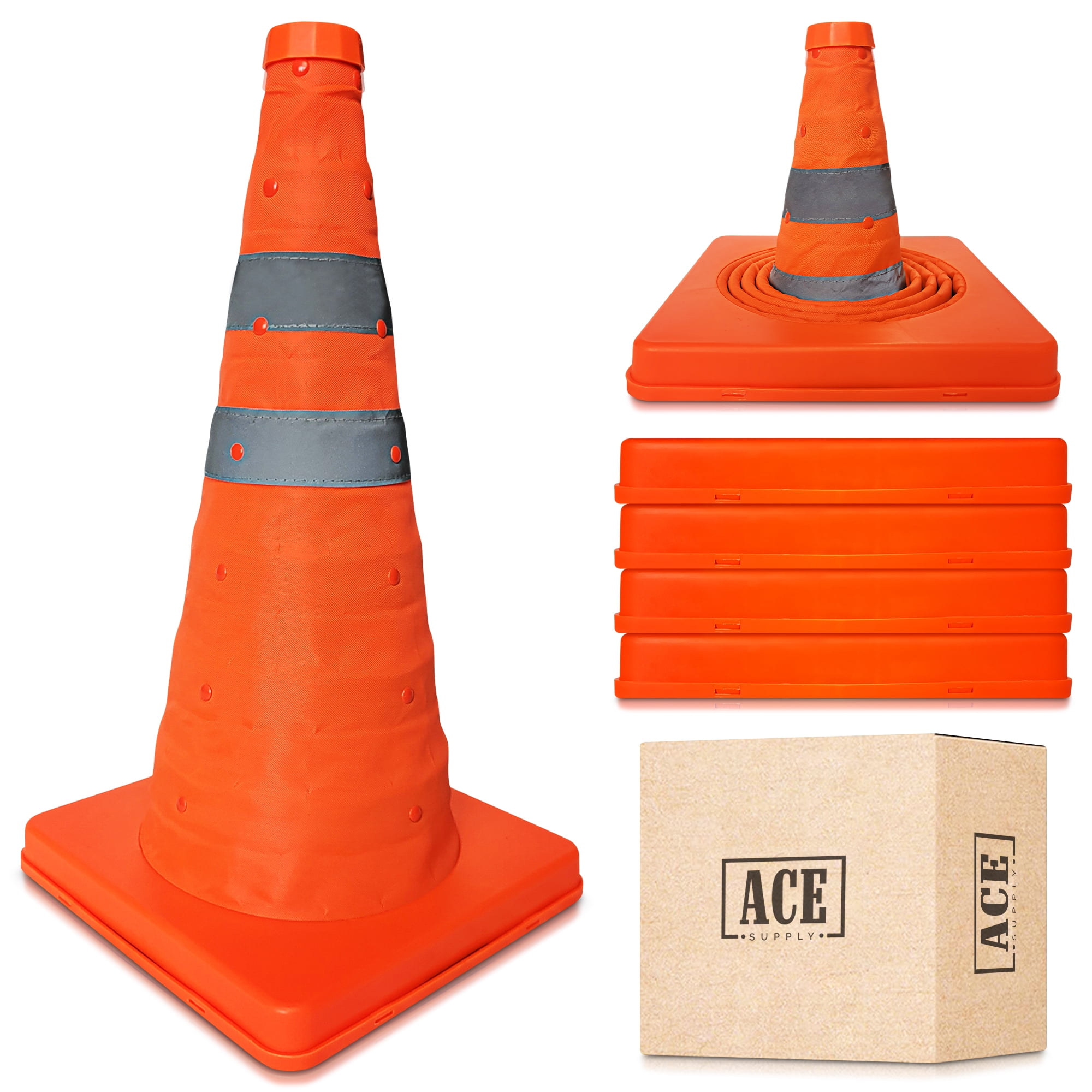 12 Inch Set Of 4 Precision Traffic Vinyl Cones Orange 
