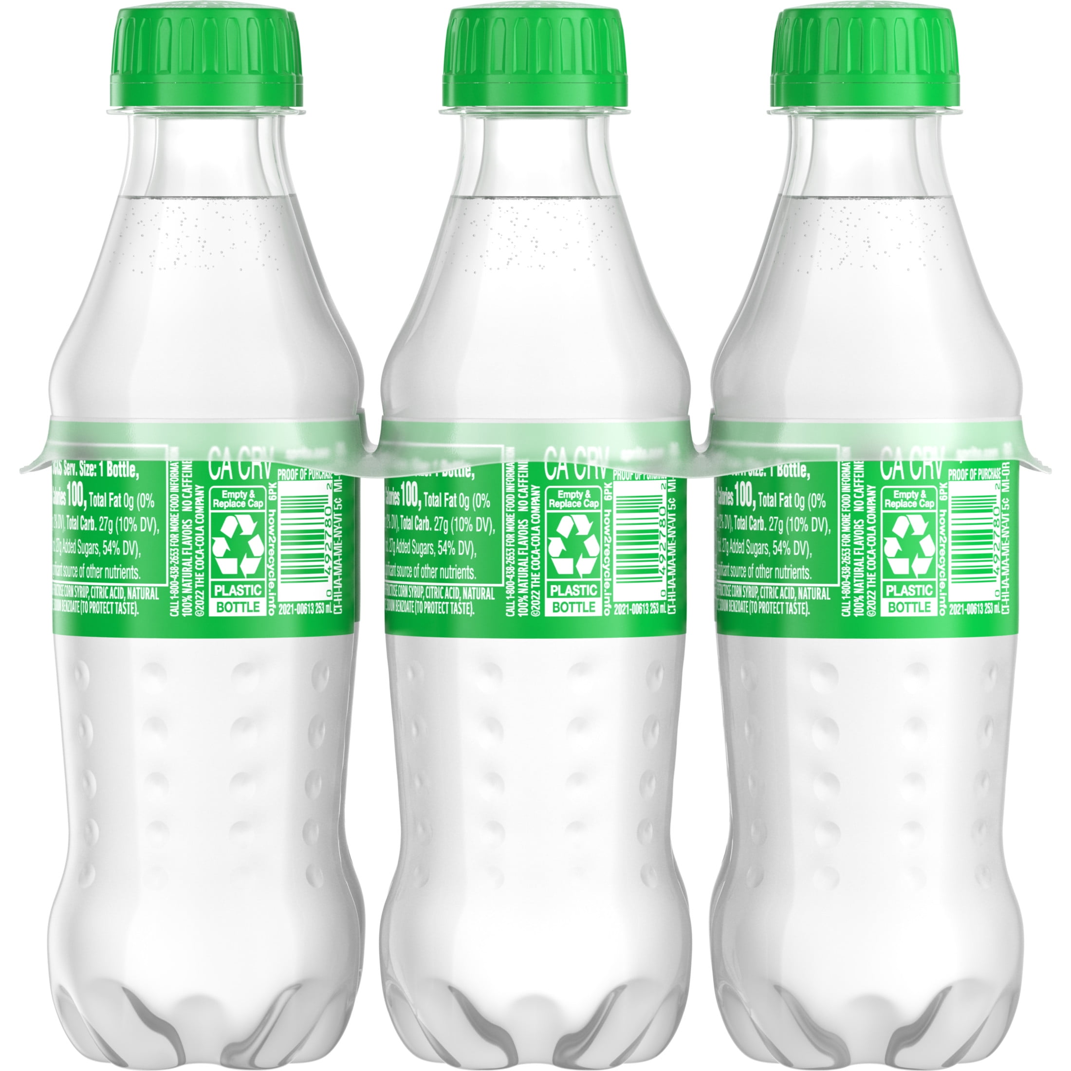 (4 pack) Sprite Lemon-Lime Caffeine Free Soda Pop Bottles, 8.55 fl oz, 6 Pack