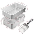 thumbnail image 3 of Stainless Steel Sifting Cat Litter Box for Pine Pellets, 23.6" x 15.7" x 7.9" Large Metal Litter Box with Sifter, for Large Cats & Multi-Cat Home, 3 of 8