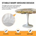 thumbnail image 6 of Green Gnome Elastic Fitted Round Table Cover Cart Full of Flowers Waterproof Outdoor Tablecloth for Holiday Party, Picnic, Patio & Dining Fits Tables Up to 45"-54", 6 of 8