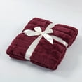thumbnail image 4 of Home Soft Things Plush Faux Fur Throw & 2 Pillow Covers Set - Burgundy - 60"x80"/18"x18" Jumbo, 4 of 9