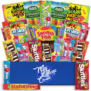 My College Crate Bulk Candy Snacks Variety Pack Box - 40 Piece Giant Care Package with Full Size Candies and Smaller Assortment - Gift Basket for Kids and Adults
