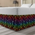 thumbnail image 1 of Geometric Bed Skirt, 100 Squares Tile Design with Motifs Forming Blended Color Patchwork, Elastic Bedskirt Dust Ruffle Wrap Around for Bedding Decor, 4 Sizes, Multicolor, by Ambesonne, 1 of 2