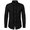 thumbnail image 1 of Men's Tuxedo Shirts Slim Fit Ruffled Wedding Dinner Tops Shirts, 1 of 5