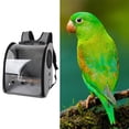 thumbnail image 4 of TISHITA Portable Bird Backpack Carrier Transparent with Standing Stick and Food Cup Gray, 4 of 7
