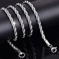 thumbnail image 5 of Ruanlalo Women's Men's Silver Twist Chain Necklace Charm Fashion Jewelry 22", 5 of 6