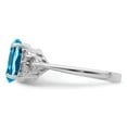 thumbnail image 4 of Sterling Silver Rhodium Diamond & Blue Topaz Ring, 4 of 6