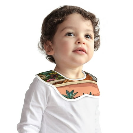 Hirioo Fox Bathtub Floral Art for Baby Cotton Petal Bib Drool Bibs for Baby Boy Unisex