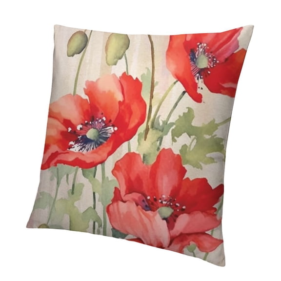 Ink Oil Painting Watercolor Flowers Summer Decorative Throw Pillow Cover Case Home Living Room Bed Sofa Car