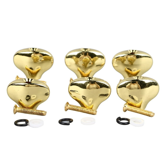 6 Pcs Guitar Machine Head Button Fish Tail Shape Guitar Tuning Peg Tip Metal Tuning Peg Head Replacement For Electric Guitar