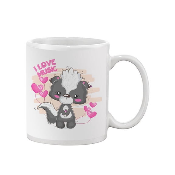 Lovely Cartoon Skunk With Hearts Mug - Image by Shutterstock,