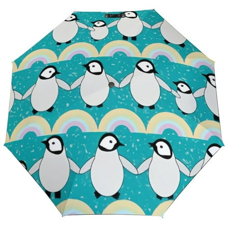 

ANYWAY.GO Windproof & Water-Resistant Compact Foldable Travel Umbrellatotes Cute Kawaii Penguin Baby Portable Travel Umbrella，Diameter 42.5 in