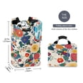 thumbnail image 2 of Yayeee Freestanding Laundry Hamper with Handle Collapsible Large Storage Basket for Clothes, Red Japanese Floral Pattern, 2 of 7