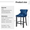 thumbnail image 3 of EHANCIS Set of 2 Counter Height Bar Stools, Modern Velvet Upholstered Counter Chair with Backrests, Home Kitchen Island Leisure Chairs with Solid Wood Legs(Blue ), 3 of 6
