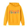 thumbnail image 5 of XAOFW Girls Back To School Hoodies Long Sleeve Letter Print Hooded Sweatshirt Loose Fit Pullover Hoodies For Daily Wear And Outdoor Activities Breathable Tops 11-12 Years, 5 of 7