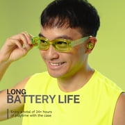 JLab GO Pop Active Noise Cancelling Bluetooth Earbuds with Charging Case, Transparent Neon Green