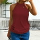 thumbnail image 3 of Playeras,Blusas y Tops,Ropa para Mujer Cultivo sin espalda Tank Top Blusas sin mangas con cuello para mujer (Red, XL), 3 of 7