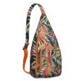 thumbnail image 1 of Vibrant Floral Sling Backpack - Colorful Hawaiian Inspired Print Shoulder Bag, Fashion Forward Design, 1 of 4