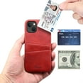 thumbnail image 5 of Jiahe For iPhone 14 Pro Max,Slim Hybrid Shockproof Card Holder  PU Leather Case Cover,Red, 5 of 7