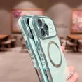 thumbnail image 4 of Zonrw Para Iphone 16 Pro Max Funda Magnética Para Mujeres Y Niñas, Marco De Onda Suave Y Lindo, Forma Rizada, Corazón De Amor, Carcasa De Teléfono Con Revestimiento De Lujo, Compatible Con Magsafe A P, 4 of 5