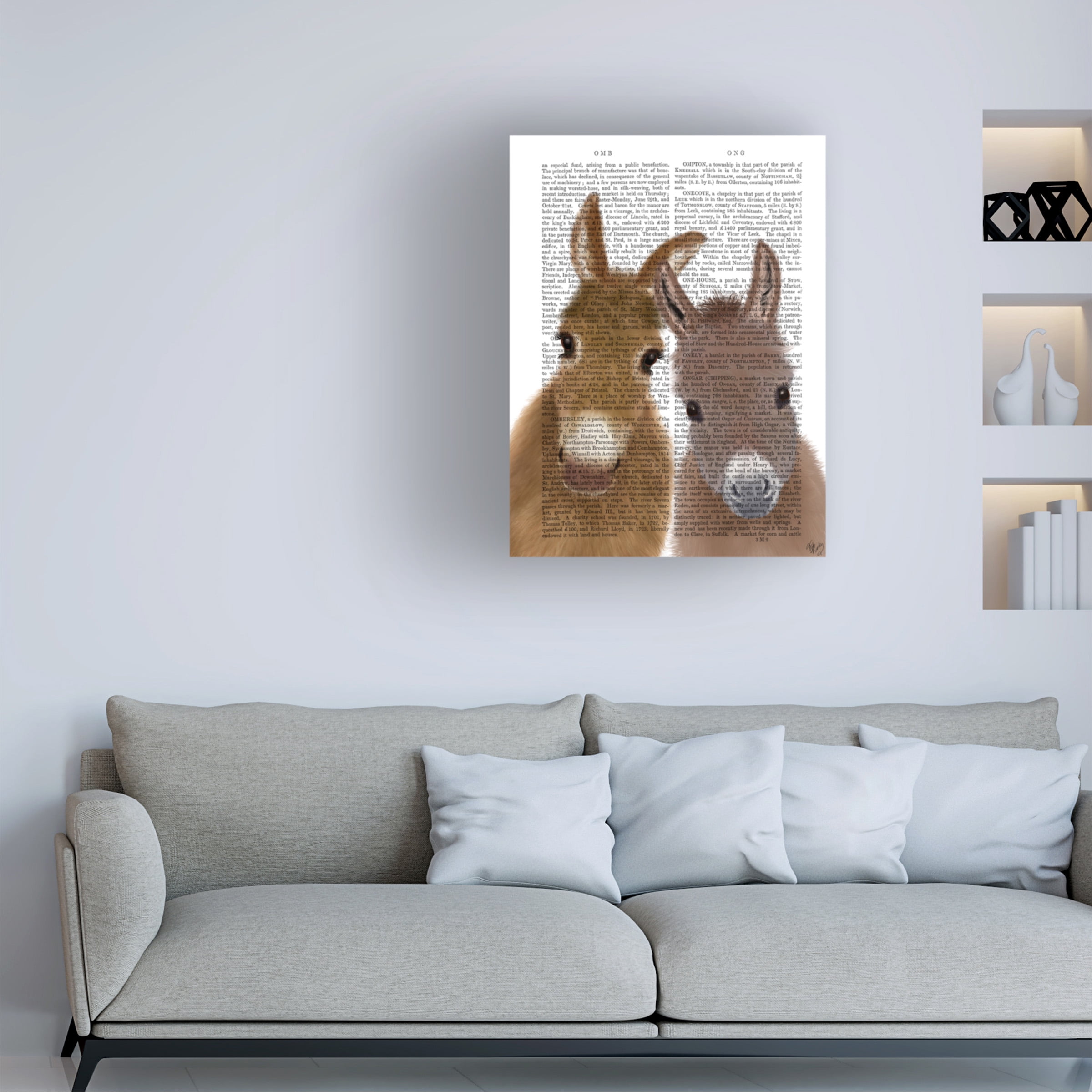 Fab Funky 'Donkey Duo Looking at You Book Print' Canvas Art