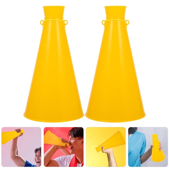 QUMIIRITY 2Pcs Party Megaphone Sound Amplification Yellow Noisemakers for Concerts Event Props