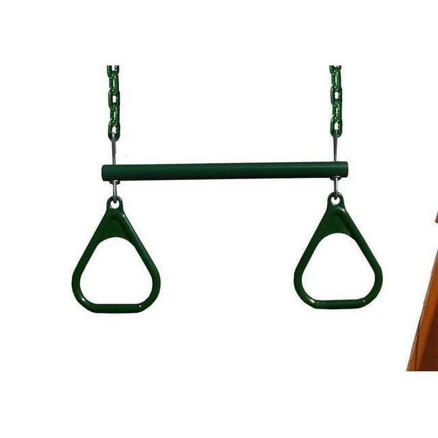 Gorilla Playsets 04-0006-G-G 17 in. Trapeze Bar with Rings - Green