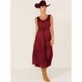 thumbnail image 4 of Scully HC118-BUR-L Honey Creek Robe Sans Manches Longueur Complète à Lacets pour Femmes - Bordeaux - Large, 4 of 4