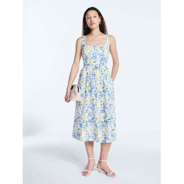 Free Assembly Women’s and Women's Plus Sleeveless Belted Cotton Midi Dress, Sizes XS-4X