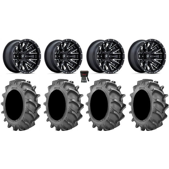 MSA Creed 16" Wheels Machined 33X9.5 BKT 171 Tires Kawasaki Mule Pro FXT