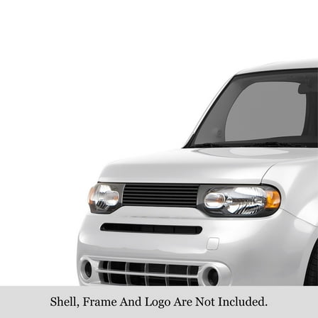 2009-2014 Nissan Cube Not For Krom Edition Stainless Steel Black Powder Coated Finish 8X6 Horizontal Billet Black Stainless Steel Billet Grille