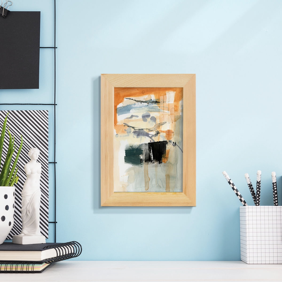 Seria I - Framed Print w/glass - Natural Wood
