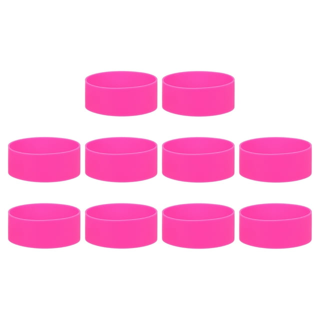 10Pcs Silicone Rubber Bands Non-slip 4.33 Inch for Art, Rose Pink